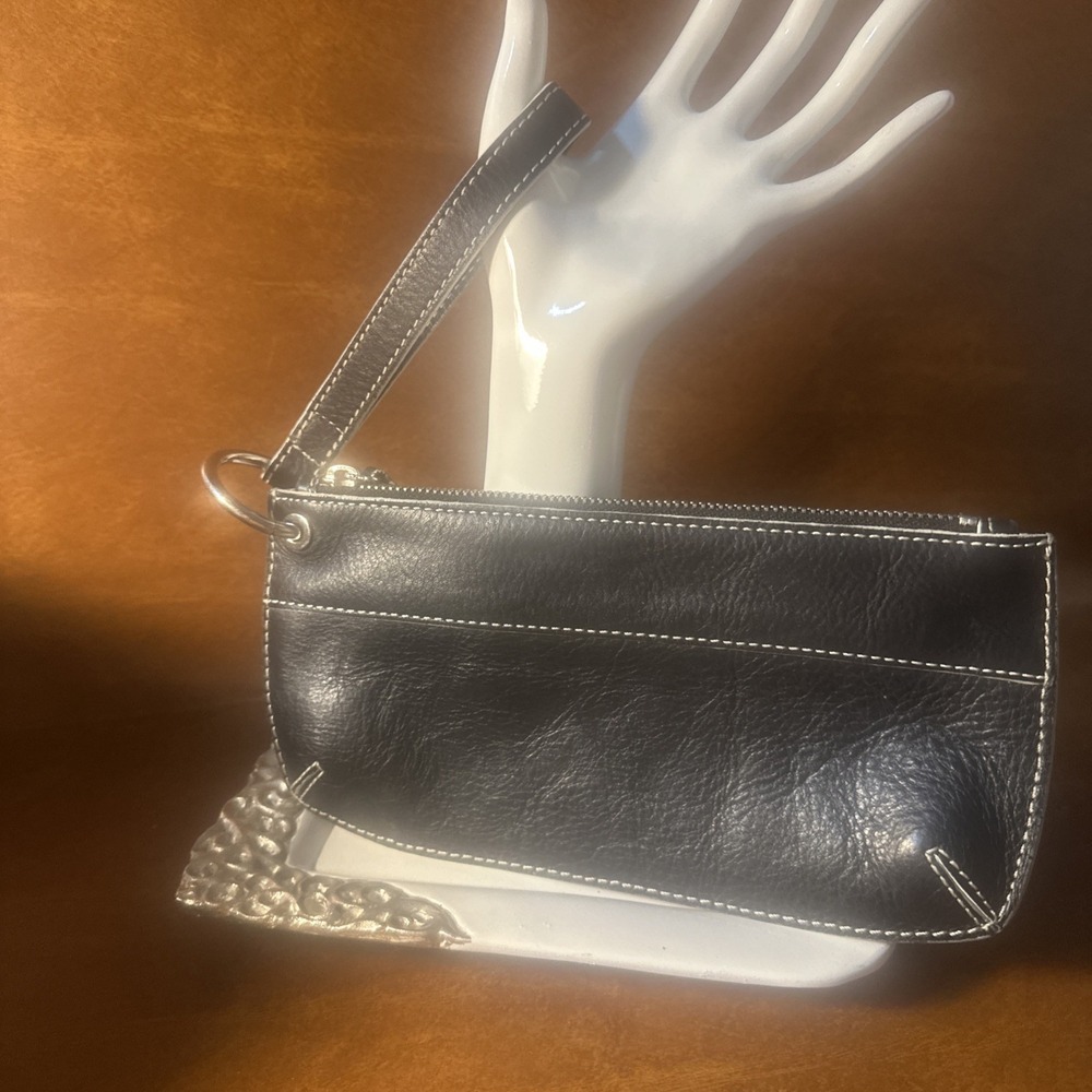 Banana Republic Black Leather Wristlet Bag